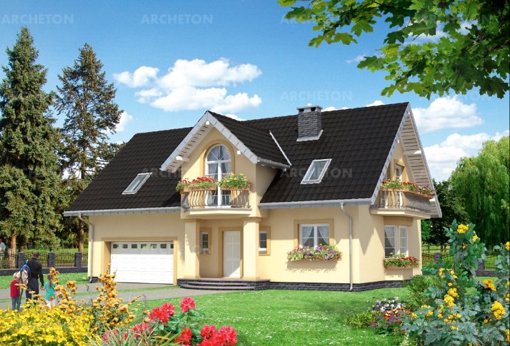 Проект коттеджа Софи Портик Г2 - зеркальное отражение