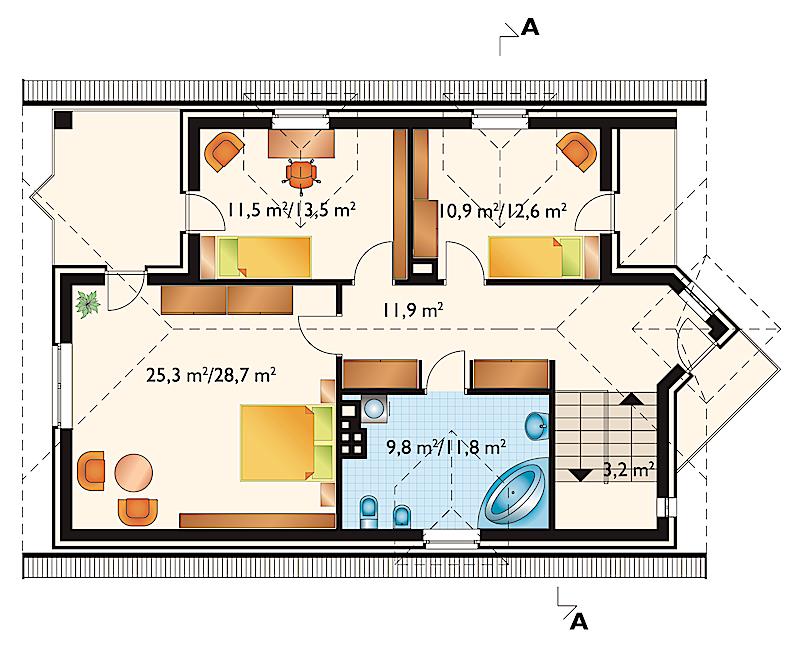 Проект коттеджа Акация - зеркальное отражение (E-10)
