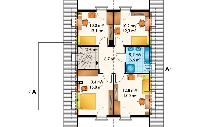 Проект коттеджа Анатолий - зеркальное отражение (E-1350)