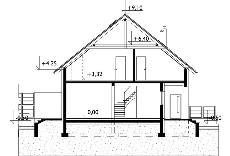 Проект коттеджа Безе Бо Дуо - зеркальное отражение (E-1406)