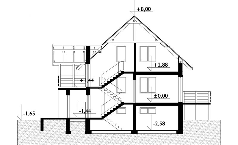 Проект коттеджа Камыш-Дуо - зеркальное отражение (E-92)