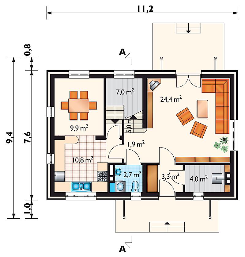 Проект коттеджа Кирило (E-100)