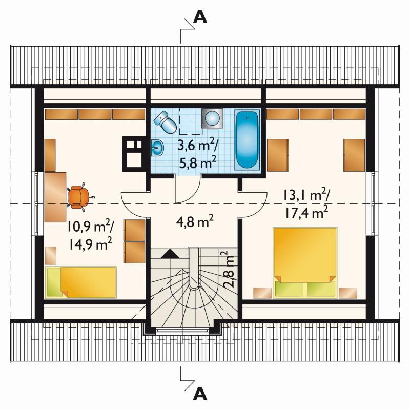 Проект коттеджа Дробина - зеркальное отражение (E-120)