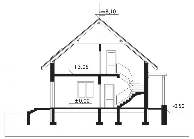 Проект коттеджа Амбиция-2 - зеркальное отражение (E-699)