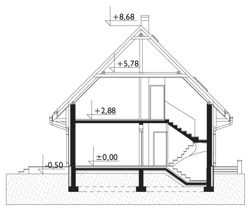 Проект коттеджа Звонок - зеркальное отражение (E-135)