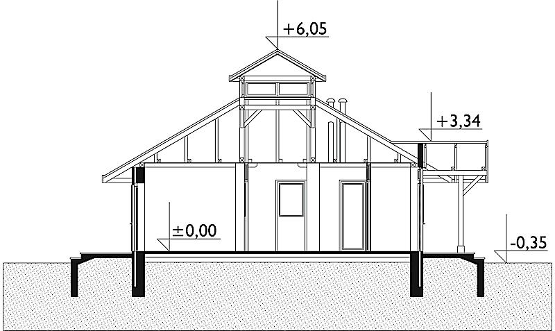 Проект коттеджа Грибок - зеркальное отражение (E-184)