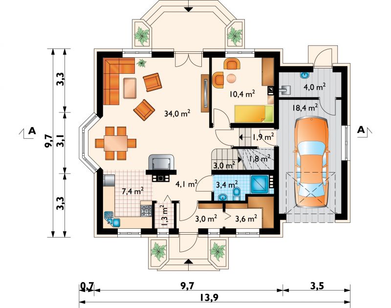 Проект коттеджа Алёна (E-1057)