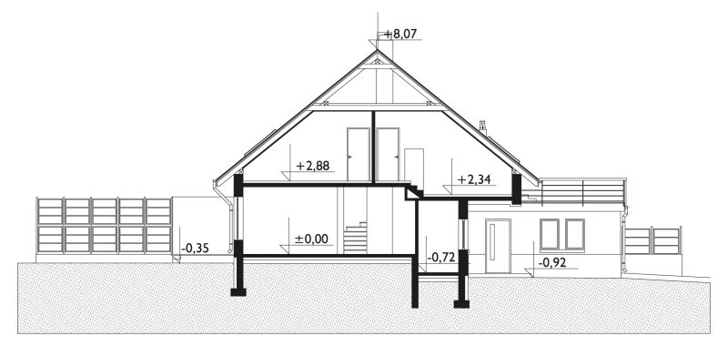 Проект коттеджа Юта Дуо - зеркальное отражение (E-714)