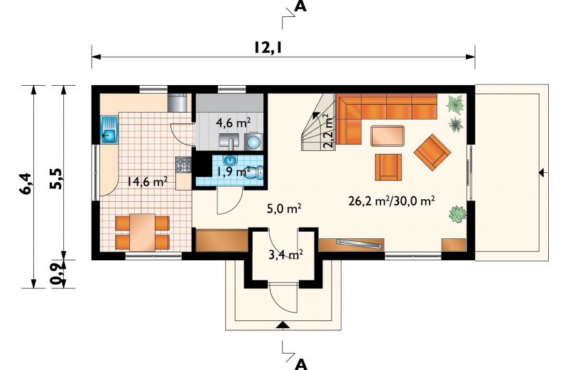 Проект коттеджа Изумруд (E-250)