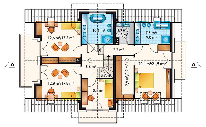 Проект коттеджа Лазурит Ас (E-1329)