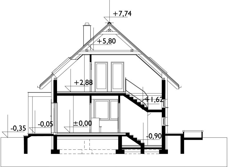 Проект коттеджа Олаф Соло - зеркальное отражение (E-1347)