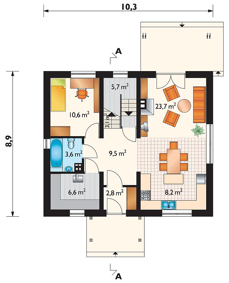 Проект коттеджа Почка (E-403)
