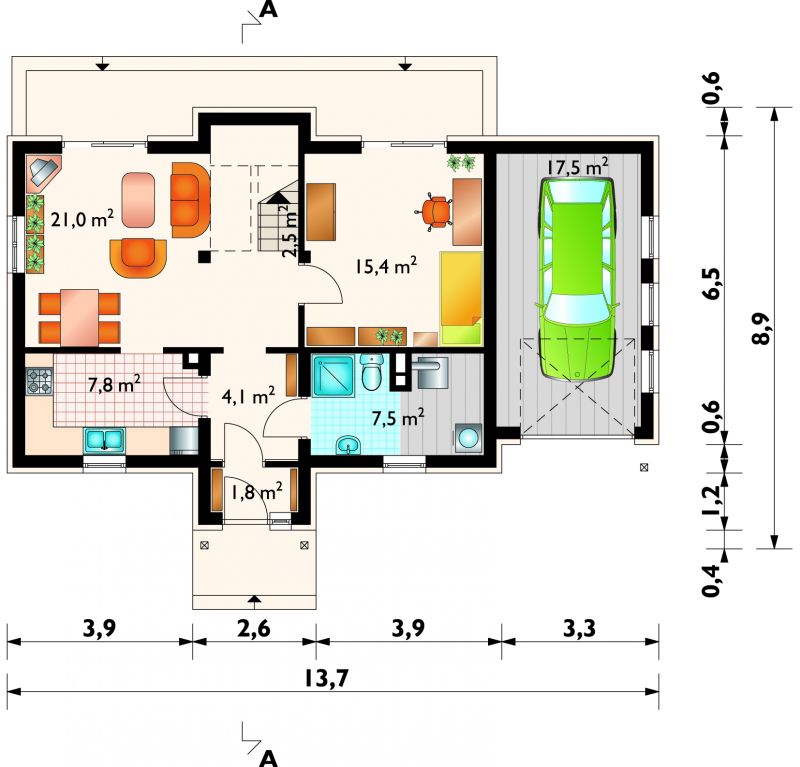 Проект коттеджа Дельфин (E-414)