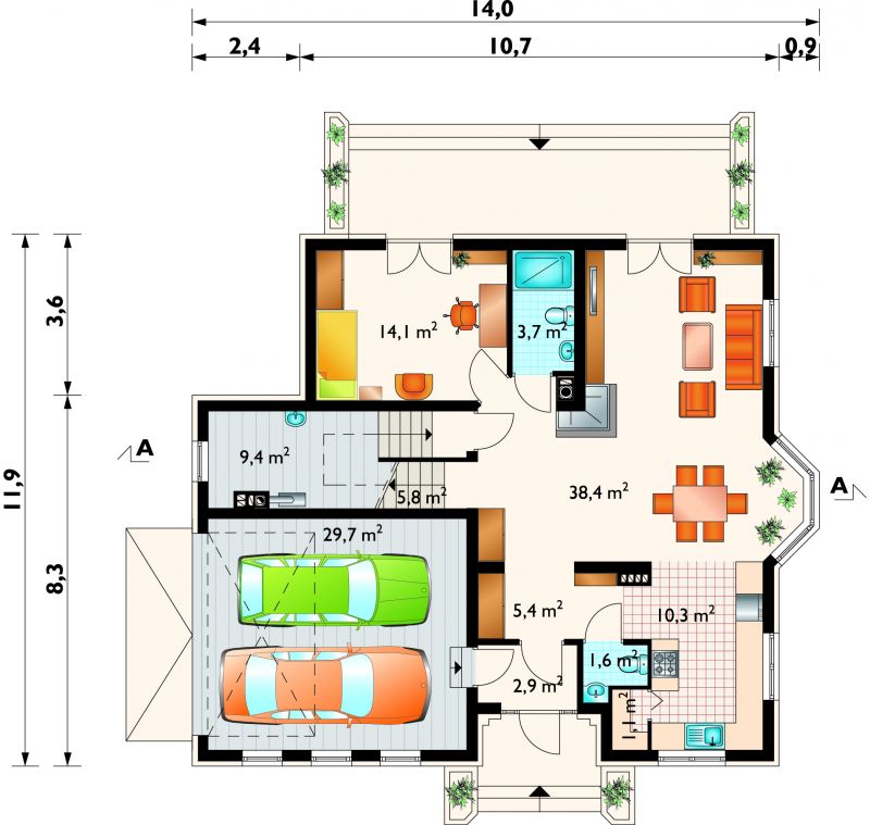 Проект коттеджа Отличник Люкс Г2 (E-934)
