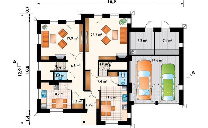 Проект коттеджа Роза (E-432)
