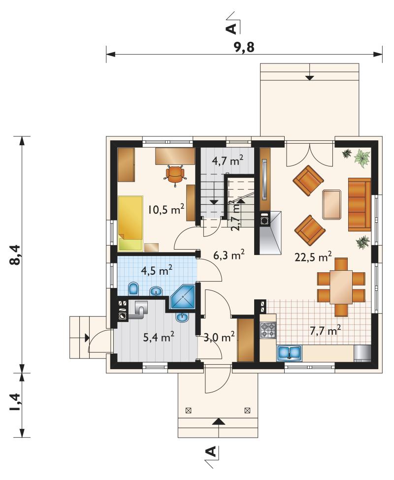 Проект коттеджа Самбор Мини (E-983)