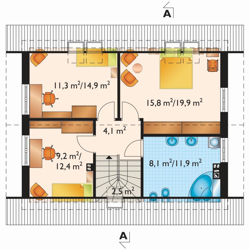 Проект коттеджа Смородина Энерго - зеркальное отражение (E-1045)