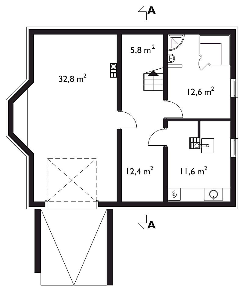 Проект коттеджа Соня - зеркальное отражение (E-683)
