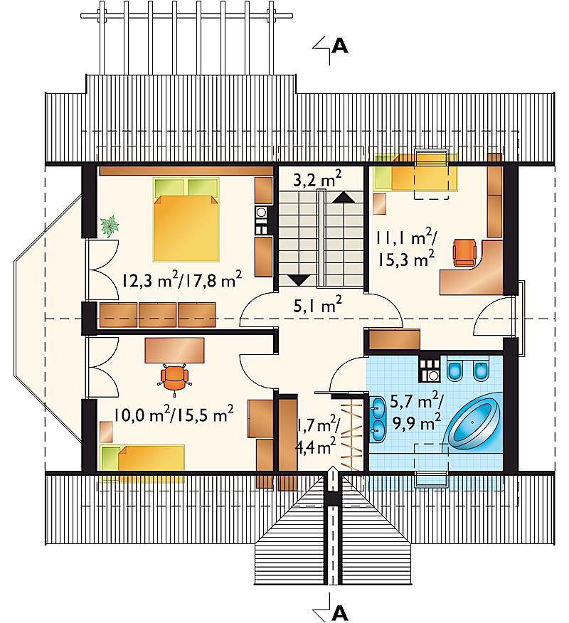 Проект коттеджа Соня - зеркальное отражение (E-683)