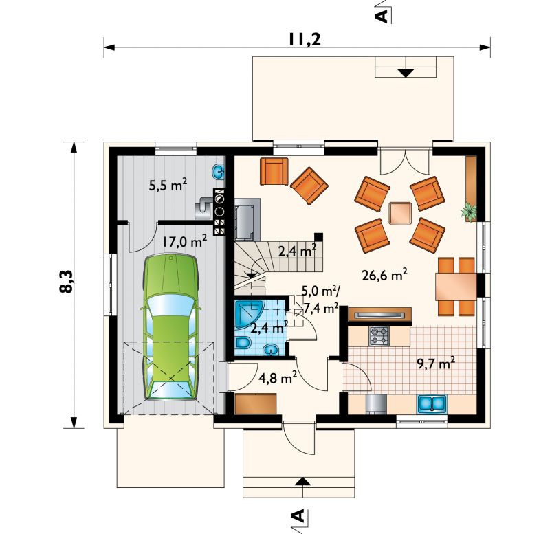 Проект коттеджа Тарот Сто (E-1156)