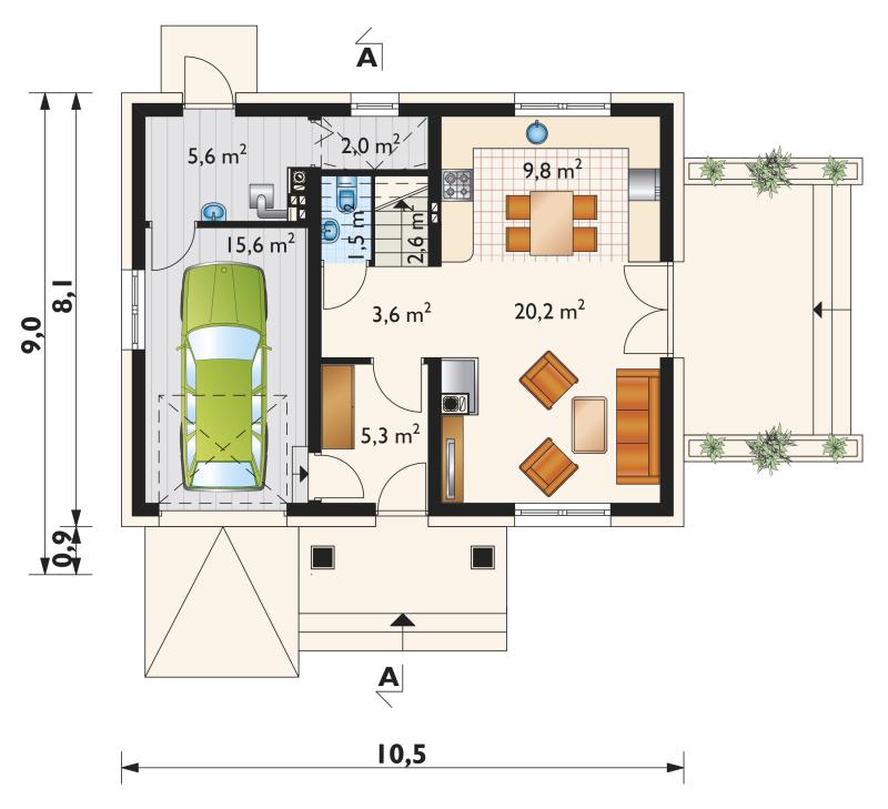 Проект коттеджа Томир Люкс Солис (E-1061)