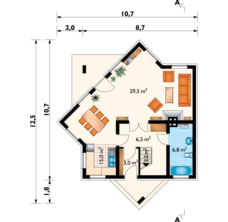 Проект коттеджа Чебурашка (E-520)