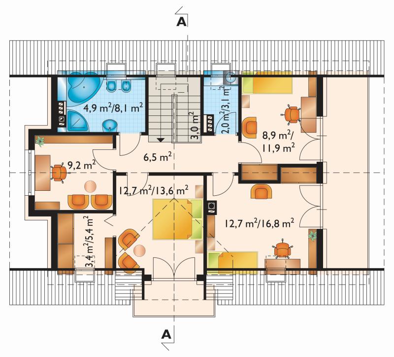 Проект коттеджа Открытка (E-1081)