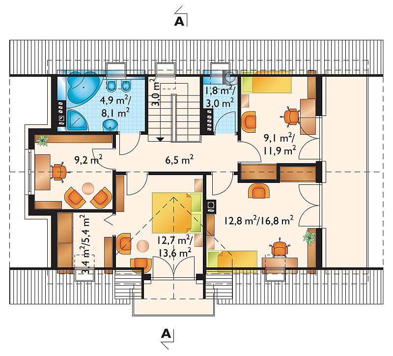 Проект коттеджа Открытка Сток (E-1070)