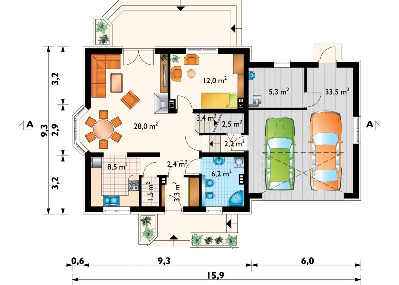 Проект коттеджа Зоя Люкс Г2 (E-909)