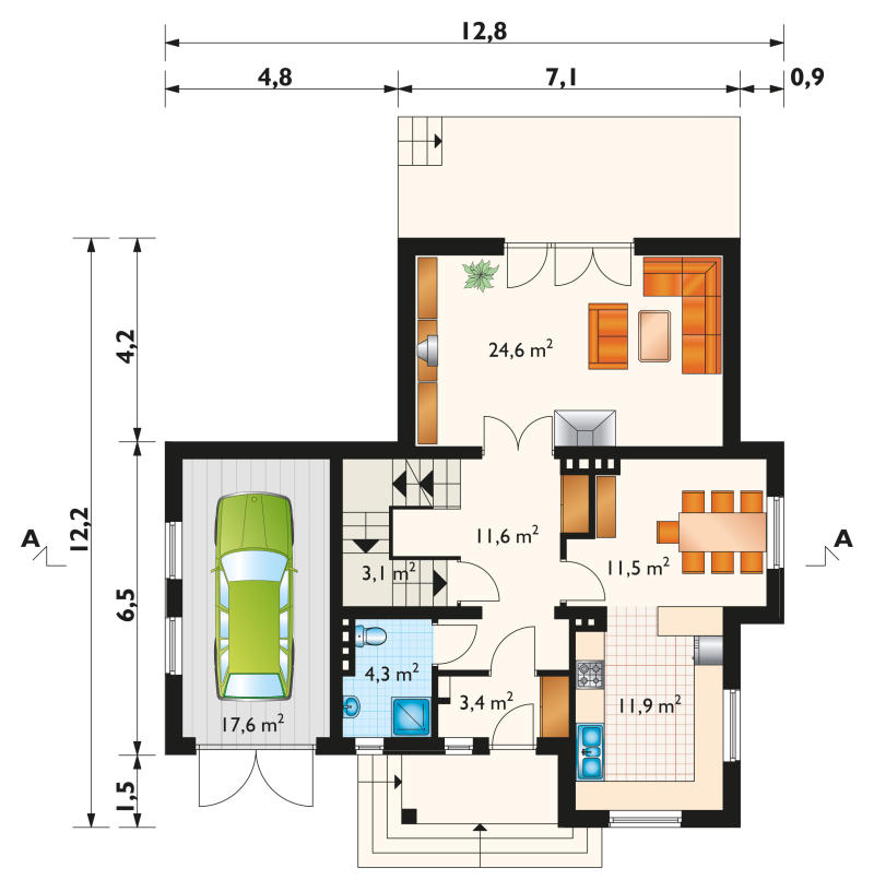 Проект коттеджа Заря - 2 (E-555)